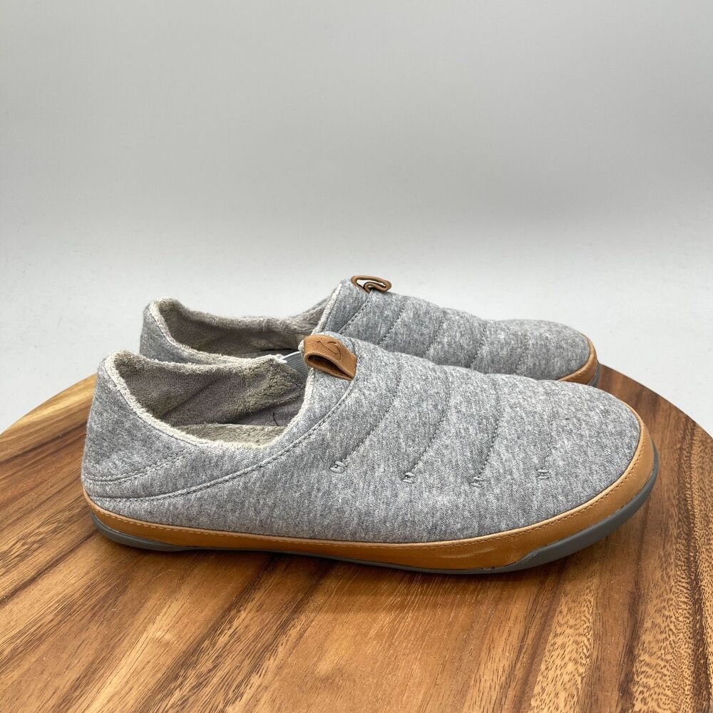 Olukai Mahana Slipper Mens Size 10 Gray Casual Comfort Slip On Shoes